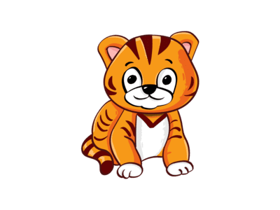 Smiled Tiger Cub Sticker