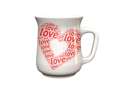 Love Letter with Heart Balloon Coffee Mug